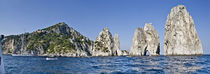 Rock formations in the sea, Faraglioni, Capri, Naples, Campania, Italy by Panoramic Images