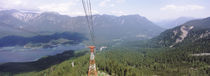 Gondola lift over a forest, Zugspitze Mountain, Lake Eibsee, Bavaria, Germany von Panoramic Images