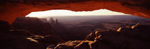 Natural arch at sunrise, Mesa Arch, Canyonlands National Park, Utah, USA by Panoramic Images