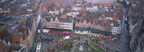 Aerial view of a town square, Bruges, Belgium von Panoramic Images