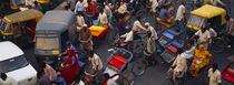 High angle view of traffic on the street, Old Delhi, Delhi, India by Panoramic Images