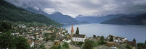 City at the lakeside, Lake Lucerne, Weggis, Lucerne Canton, Switzerland von Panoramic Images