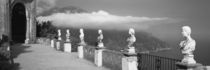 Marble busts along a walkway, Ravello, Amalfi Coast, Salerno, Campania, Italy von Panoramic Images