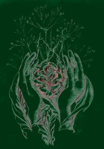 rose and hands green von Nicole Schmidt