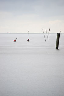 Kajakfahrer auf dem Weg zur Hallig Hooge von Annette Sturm