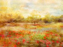 Landschaft mit Mohn von claudiag