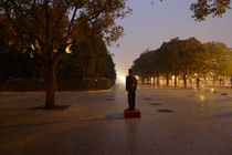 On Duty at Sunset, Tiananmen Square. von John Brooks
