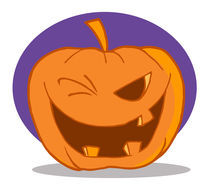 Halloween Pumpkin Character Winking  von hittoon