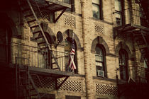 AMERICAN FLAG FIRE ESCAPE by Darren Martin