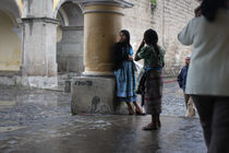 Girl in colonial plaza, antigua guatemala by Charles Harker