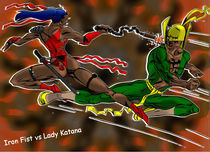 lady Katana vs Iron Fist by zeddero