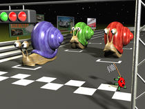 Racing snails by Michel Agullo