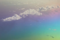 Caribbean: Clouds & Rainbow Colored Water from the Air by Danita Delimont