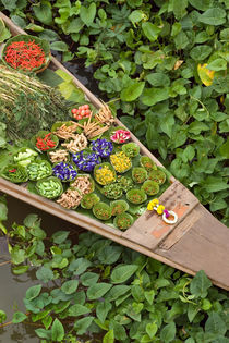 Detail of boat in water lilies von Danita Delimont