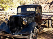Scenic Historic Gifford Ranch at Fruita Mormon Settlement with antique Ford Truck by Danita Delimont