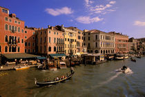 Boat traffic by Rialto bridge (Ponte Rialto) by Danita Delimont