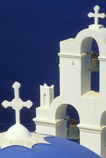 View of a Greek church and its bells by Danita Delimont