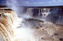 The Iguassu falls from above with mist rising von Danita Delimont