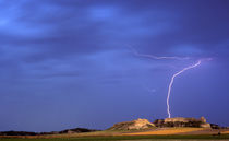 Lightning strikes buttes near Scottsbluff Nebraska by Danita Delimont