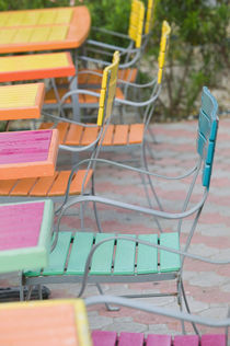 Palm Beach: Colorful Cafe Tables & Chairs by Danita Delimont