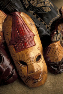 Viti Levu Masks at a town market by Danita Delimont