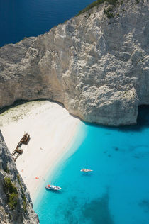 Aerial View of Beach with Shipwreck von Danita Delimont