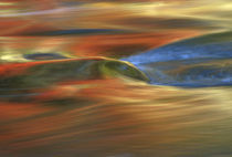 Fall reflections in flowing river von Danita Delimont