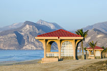 Beach hut on Al Mughsail Beach / Dawn von Danita Delimont