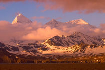 Sunrise over the mountain ranges on South Georgia Island by Danita Delimont