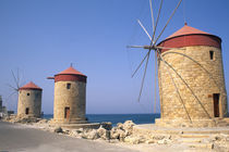 Famous old windmills of Rhodes Greece by Danita Delimont