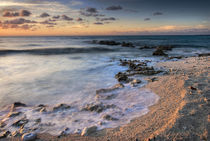 Crashing waves at sunset on the shore near George Town by Danita Delimont