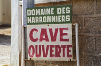 Sign indicating that the winery is open by Danita Delimont