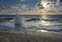 Crashing waves at sunset on the shore near George Town by Danita Delimont