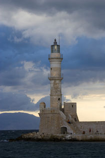 Greek Island of Crete and old town of Chania with Venetian Lighthouse along the old harbor von Danita Delimont
