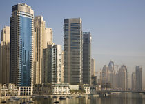 Marina towers with boats at anchor von Danita Delimont