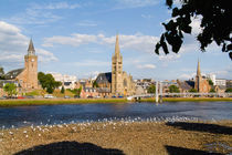 Skyline and river of quaint town of Inverness Scotland in the Highlands home of the Loch Ness Monster von Danita Delimont