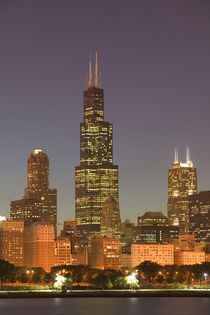 Chicago: City Skyline / Evening from Lake Michigan by Danita Delimont