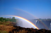 Double rainbow over Victoria Falls by Danita Delimont