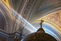 Sun's rays penetrate interior of Roman Catholic church by Danita Delimont