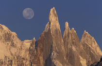 Patagonia Parque Nacional los Glaciares Moon over Cerro Torre Range shortly after sunrise von Danita Delimont