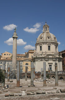 Ruins of Basilica Ulpia and Church of Santo Apostolli von Danita Delimont