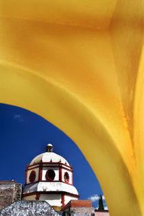 Church framed with yellow arch by Danita Delimont