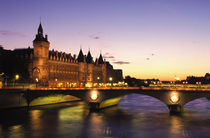 River Seine and Conciergerie at dusk by Danita Delimont