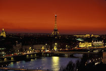 Paris Sunset view of Eiffel Tower and Seine River by Danita Delimont