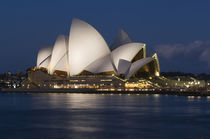 Opera House at night on waterfront by Danita Delimont