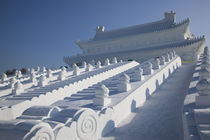 Harbin International Sun Island Snow Sculpture Art Fair--Forbidden City made of snow and ice slide von Danita Delimont