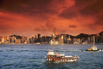 Hong Kong Harbor at Sunset von Danita Delimont
