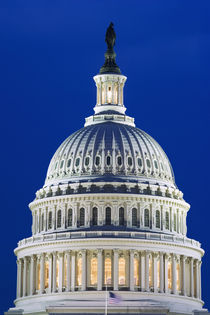 Close-up of the Capitol Building dome at night by Danita Delimont