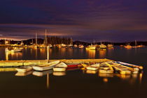 Harbor at night, Maine, USA by John Greim