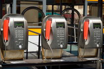 Row of pay phones in Venice by Sami Sarkis Photography